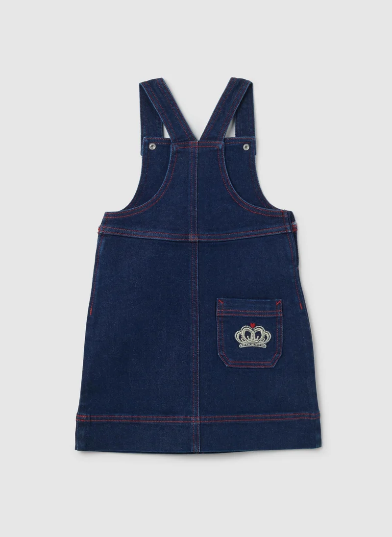 او في اس OVS Regular Fit Children'S Denim Dungarees